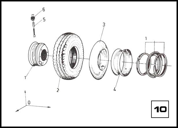 Рисунок 10.  Колесо асимметрическое с пневматической шиной ведущего моста электропогрузчика ЕВ 687.