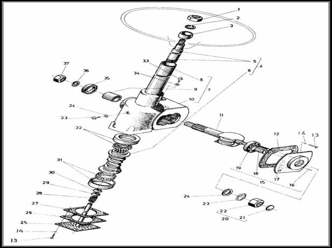 Рисунок 10.  Рулевой механизм электрокара  ЕП 006, ЕП 011.